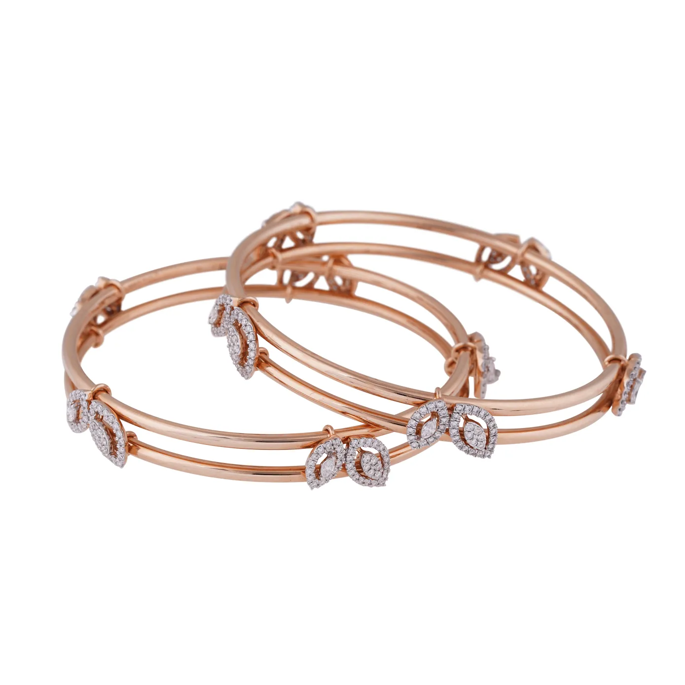 Aro - Sophisticated diamond bangles in the rim of 18k Rose Gold