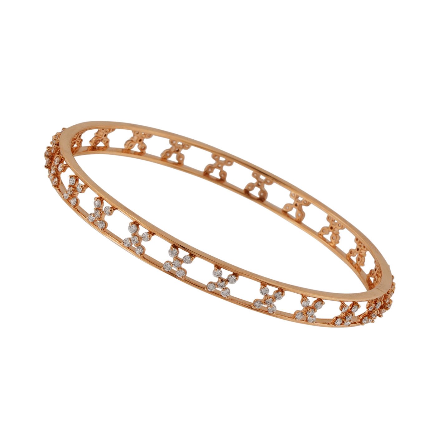 Diamond Bangle Open set 18kt set of 2