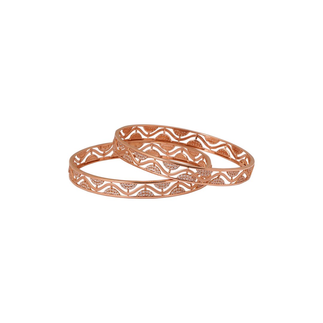 18kt rose gold stone bangle
