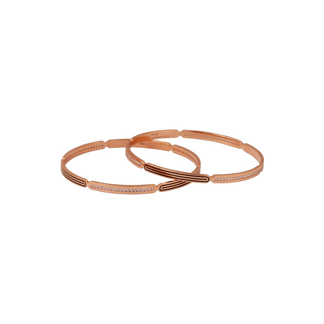 18kt rose gold stone bangle