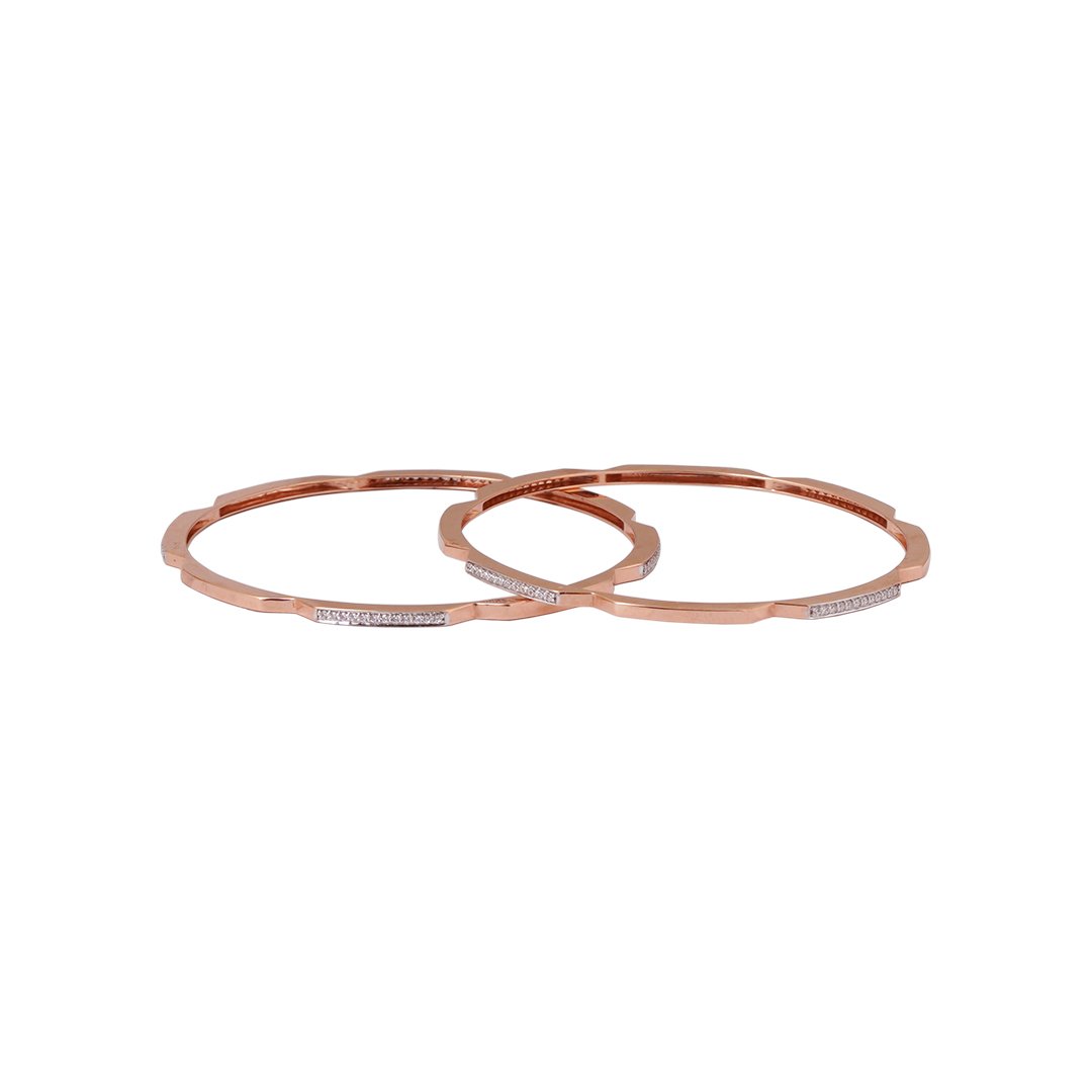 18kt rose gold stone bangle