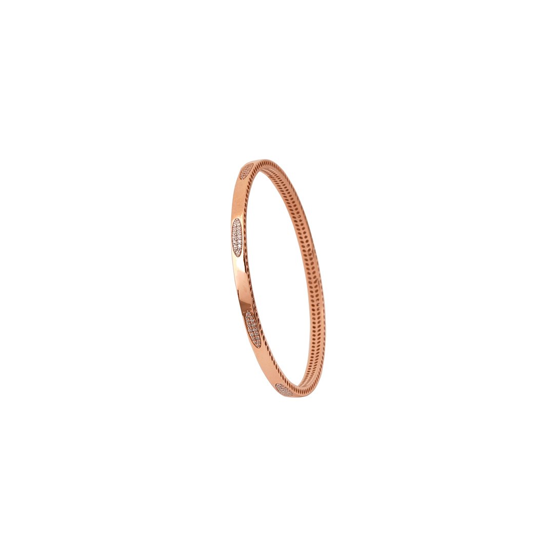 18kt rose gold stone bangle
