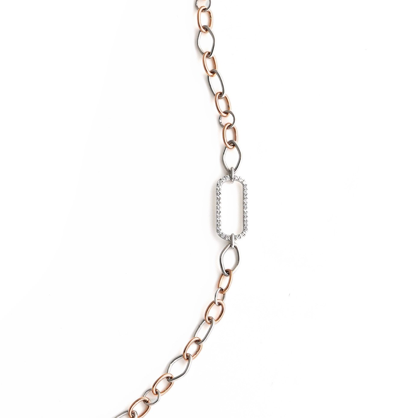 Platinum Diamond Bracelet with Rose Gold