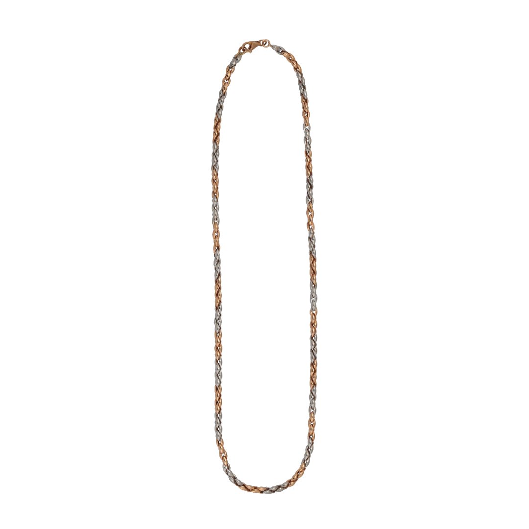 18kt rose gold rhodium chain