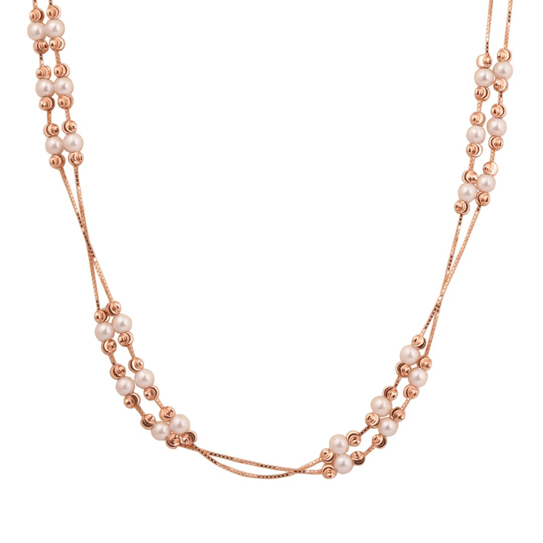 18kt Rose Gold Pearl Chains