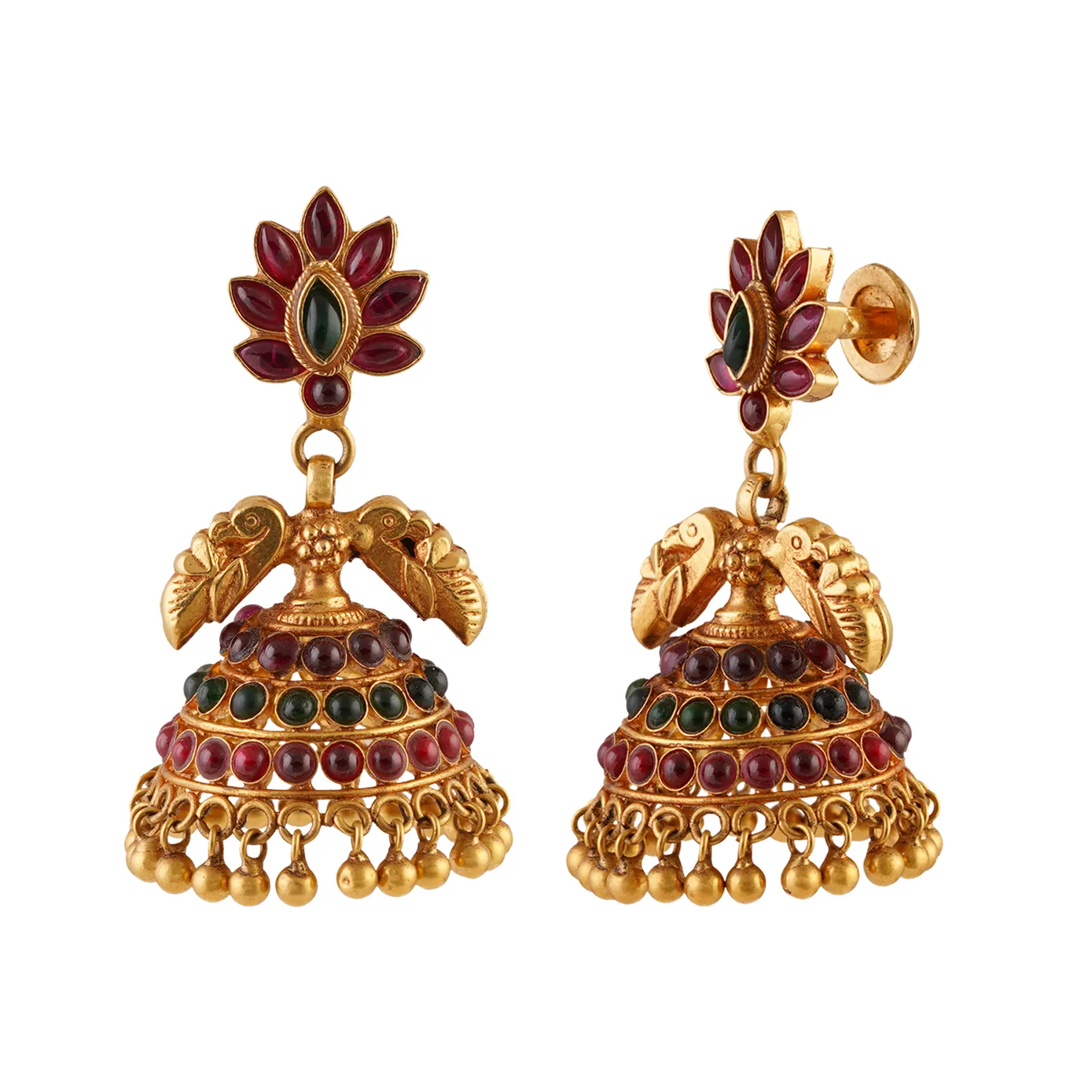 Kalaabi - Spinel Stones Studded Jhumka