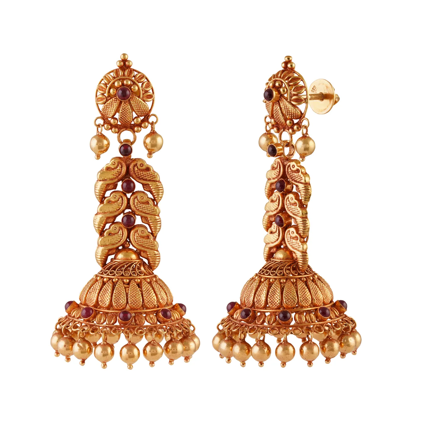 Nyamali - Peacock aligned Jhumka