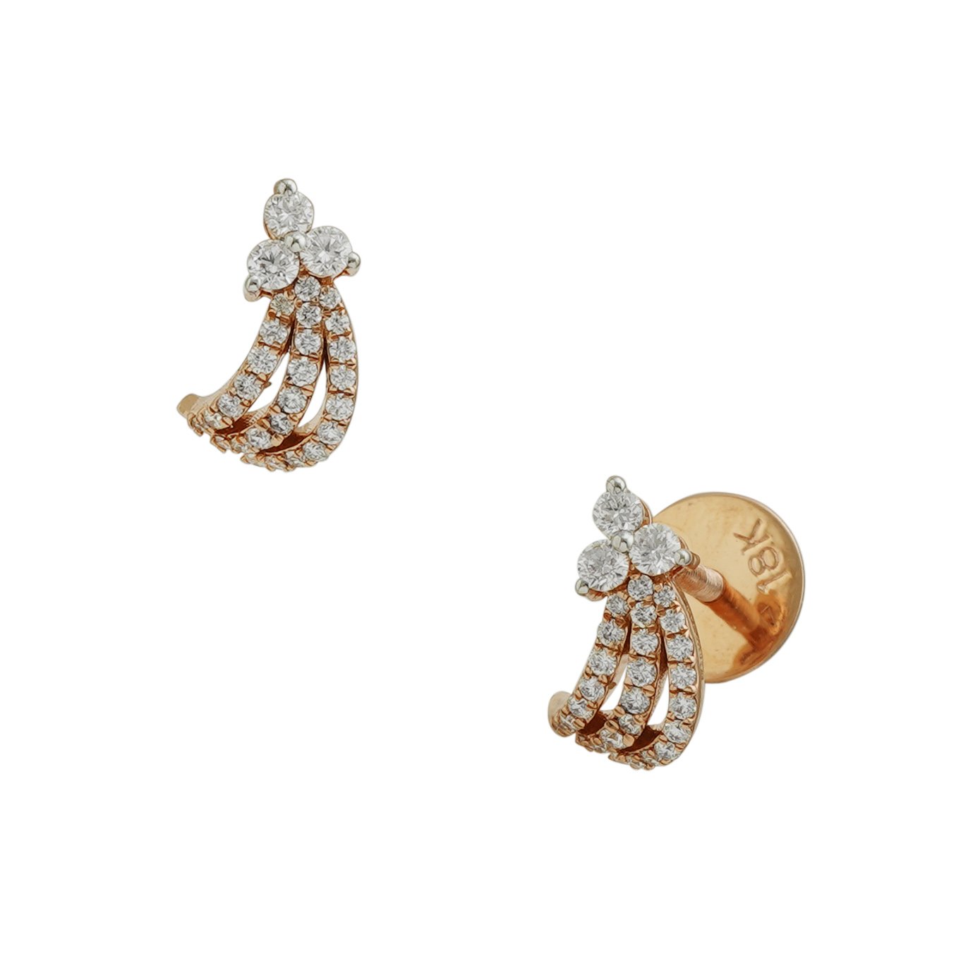 Diamond Earring Open set 18kt