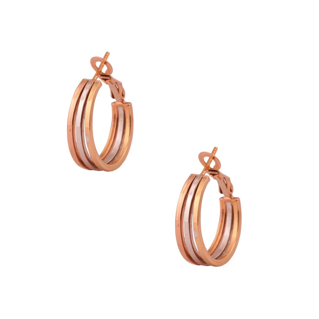 18kt Rose Gold Plain Earring