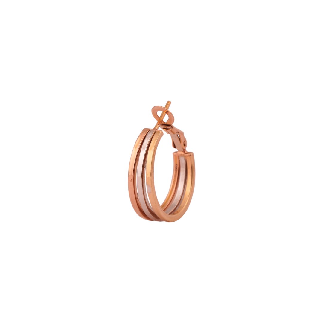 18kt Rose Gold Plain Earring
