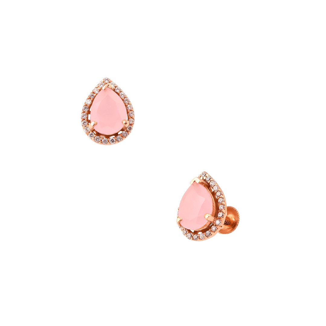 18kt Rose Gold Stone Earrings