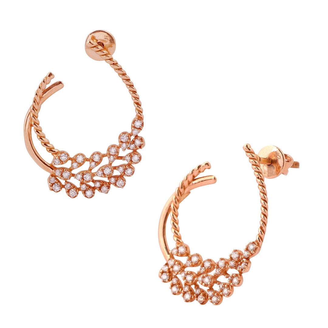 18kt Rose Gold Stone Earrings