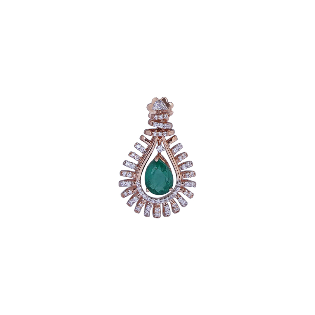 18KT Rose Gold Diamond Earrings with Open-Set
