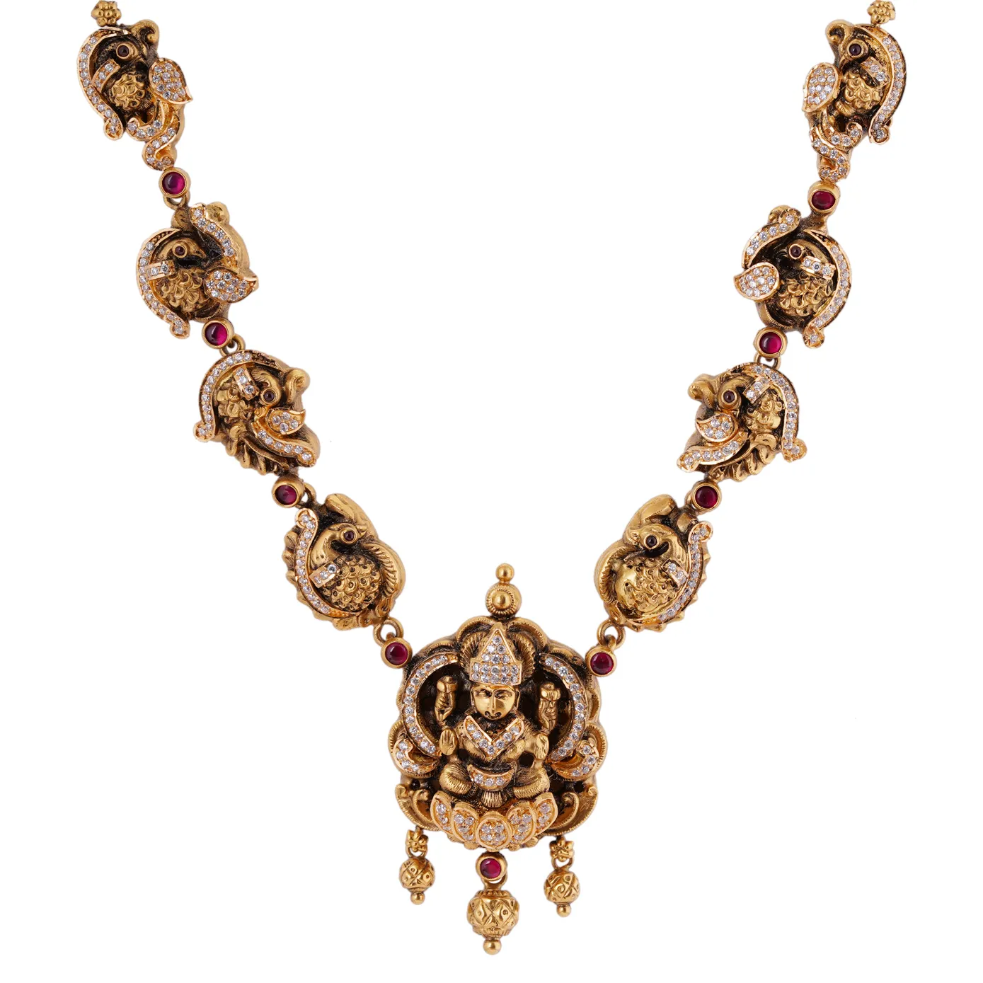 Regal- Lakshmi and Mayur Motif Necklace