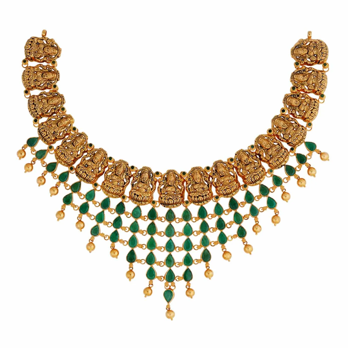 Binda - Gold and Emerald Necklace Binda - Gold and Emerald Necklace