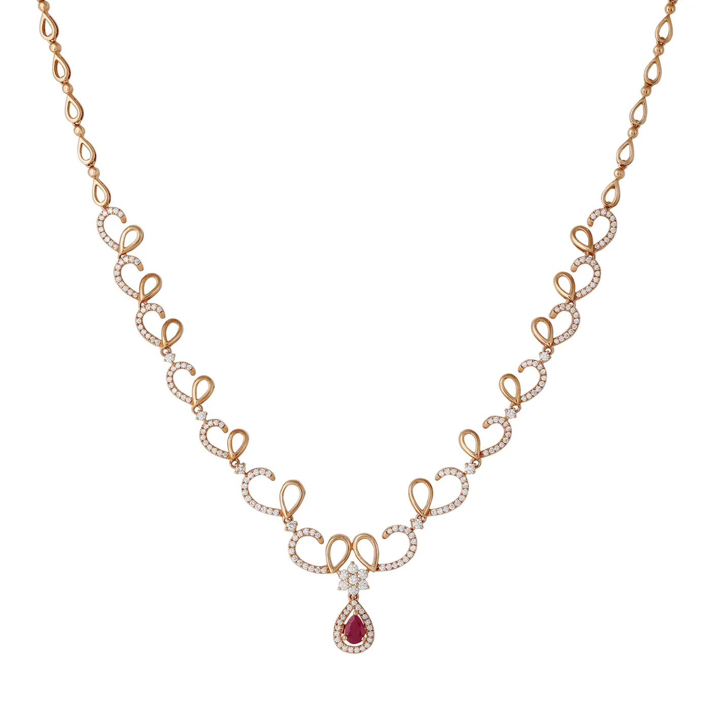 Shika - Diamond and Rose Gold Necklace