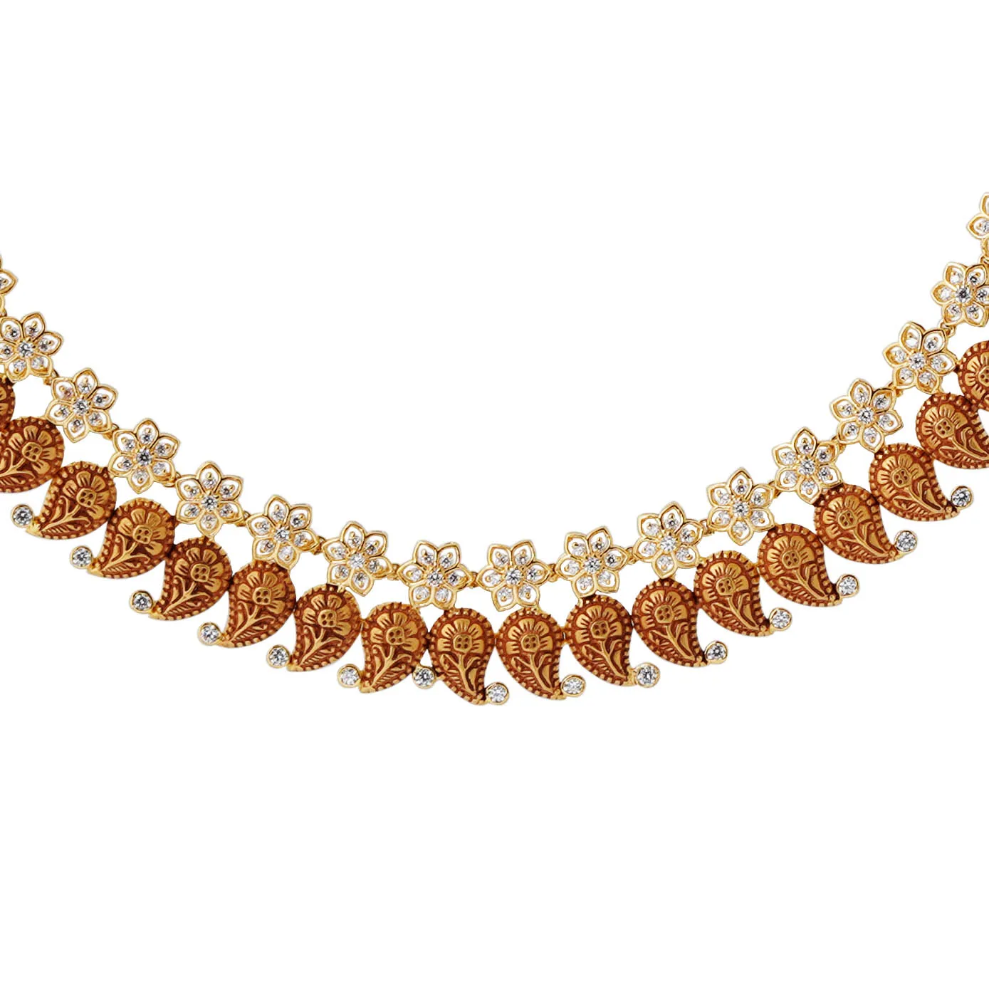 CZ stone antique necklace