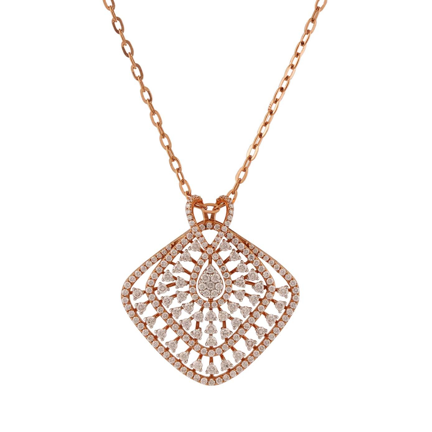 Diamond Pendant Chain Open set 18kt