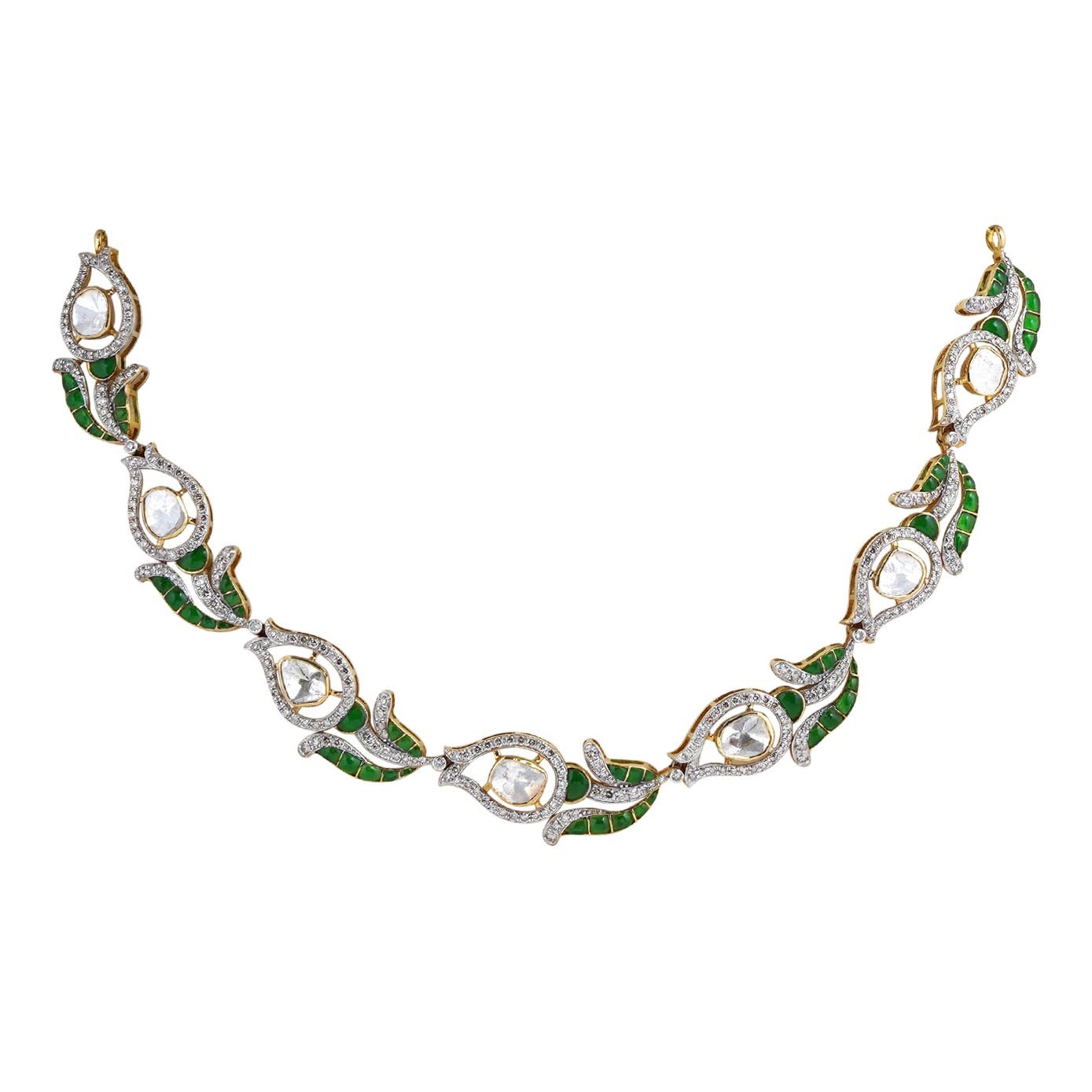Diamond Polki Necklace Set
