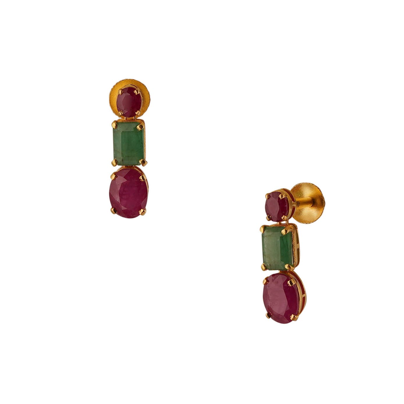 Ruby Emerald Necklace with matching Earrings