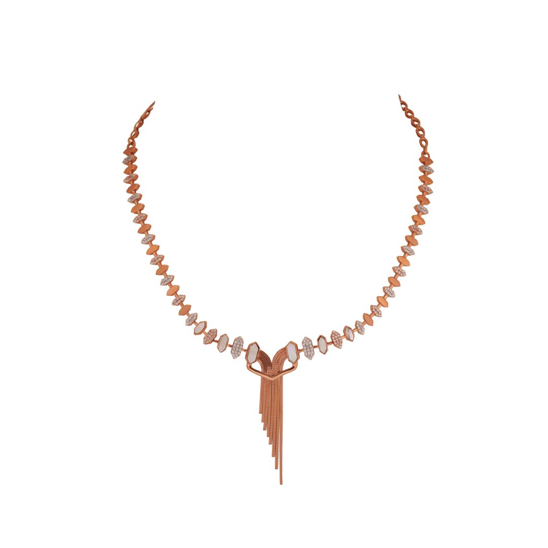 18kt Rose Gold stone Necklace