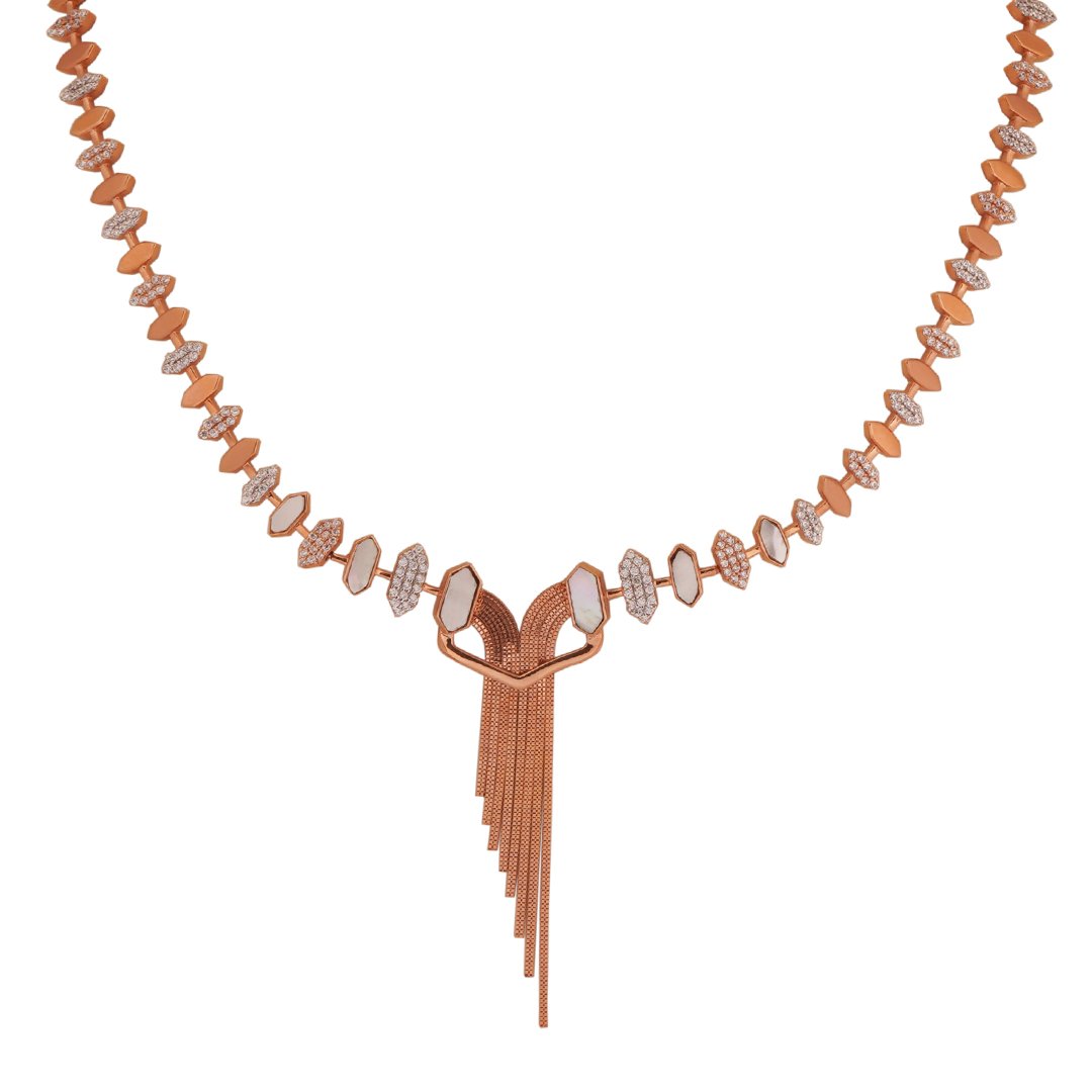 18kt Rose Gold stone Necklace