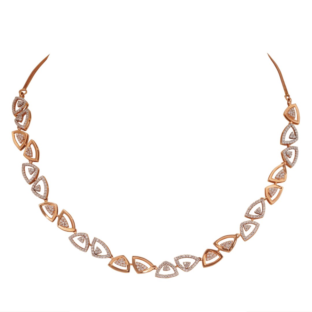 18kt rose gold stone necklace