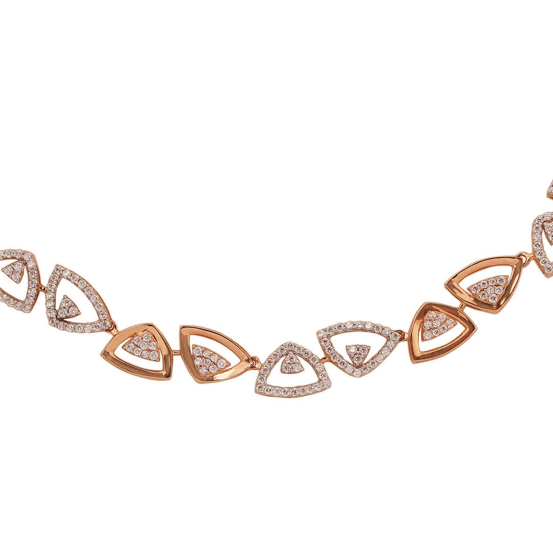 18kt rose gold stone necklace