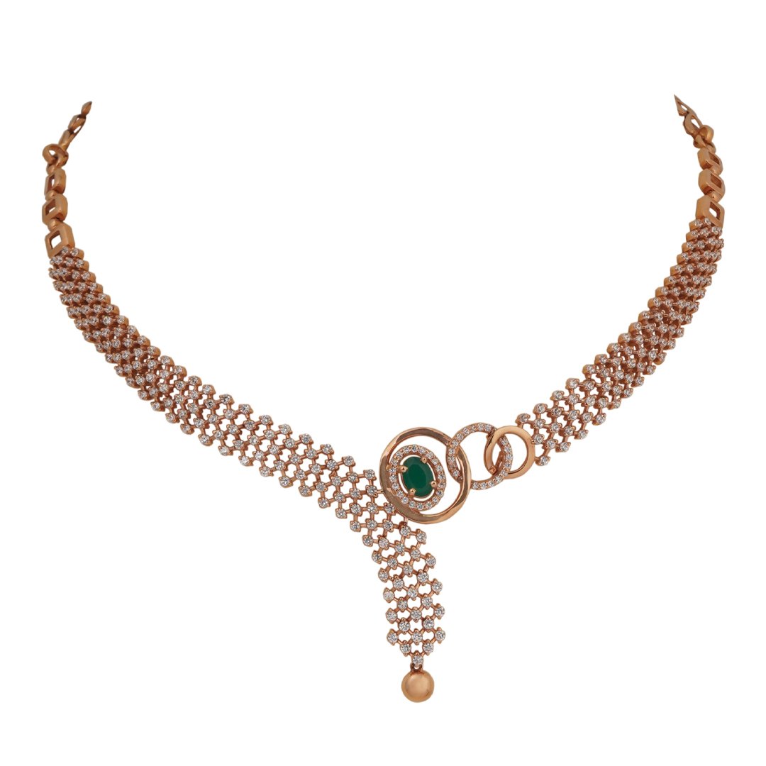 18kt rose gold stone necklace