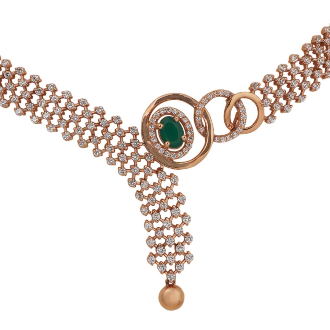 18kt rose gold stone necklace