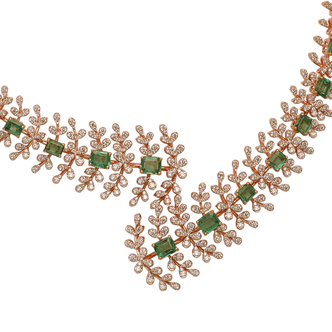 Diamond Open Setting Necklace with Earrings