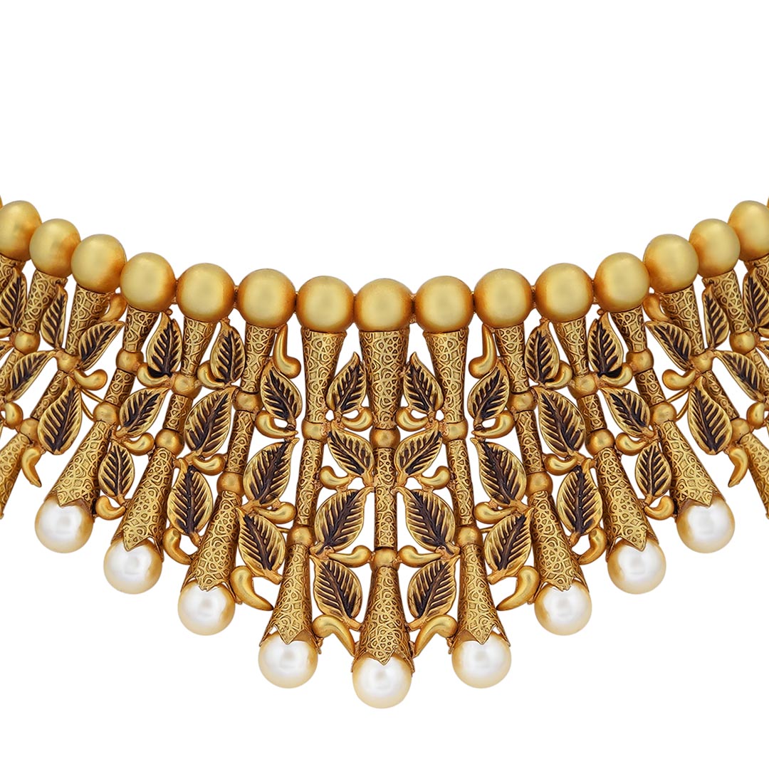 Designer Antique Necklace With Pearls