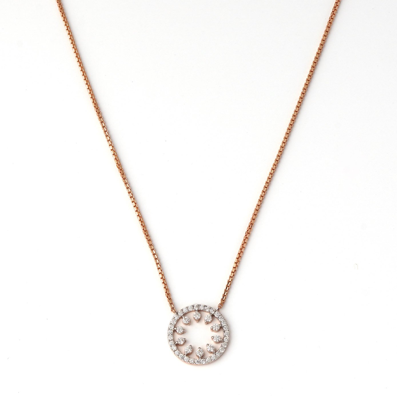 Diamond Pendant Chain Open set 18kt