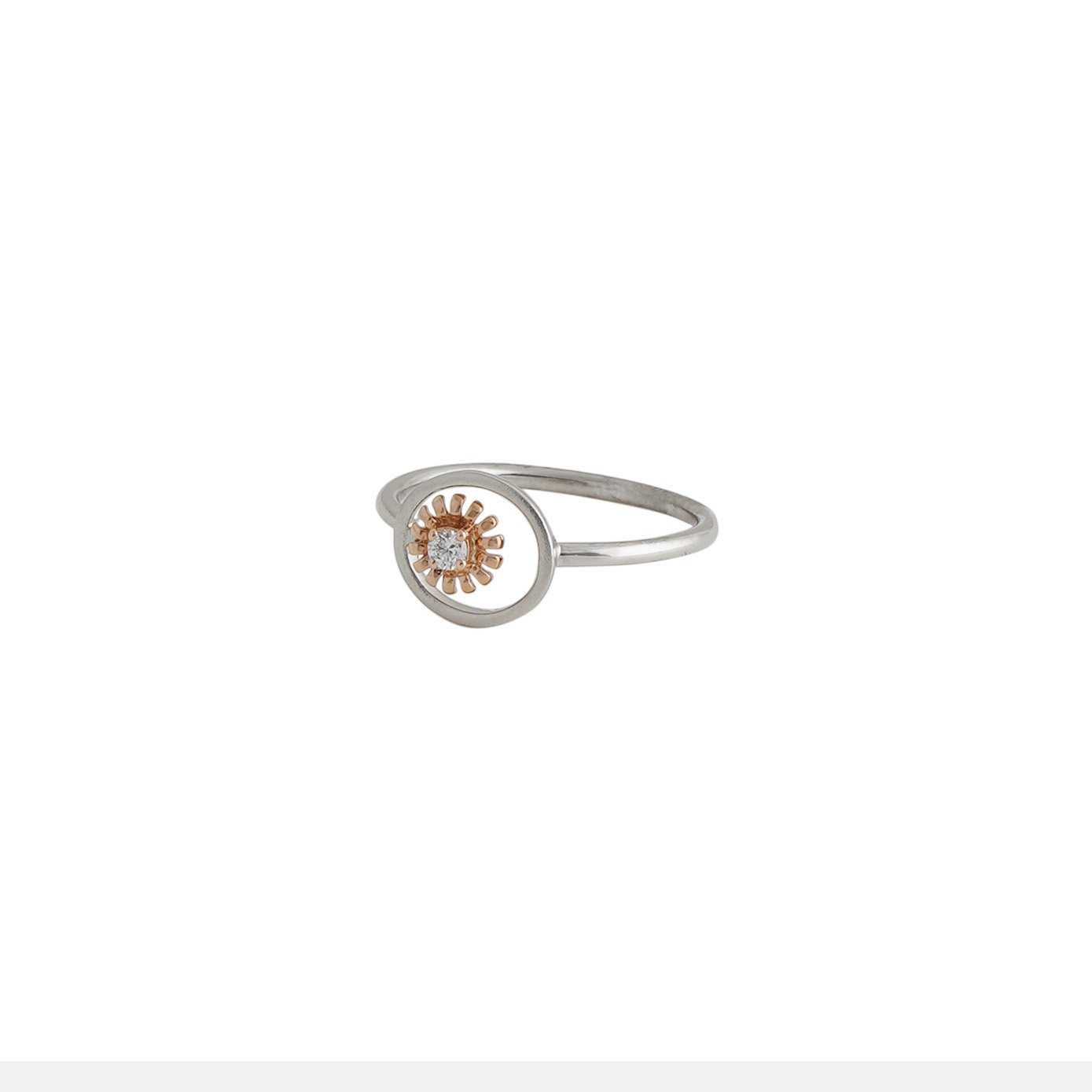 Platinum Diamond Ring with Gold