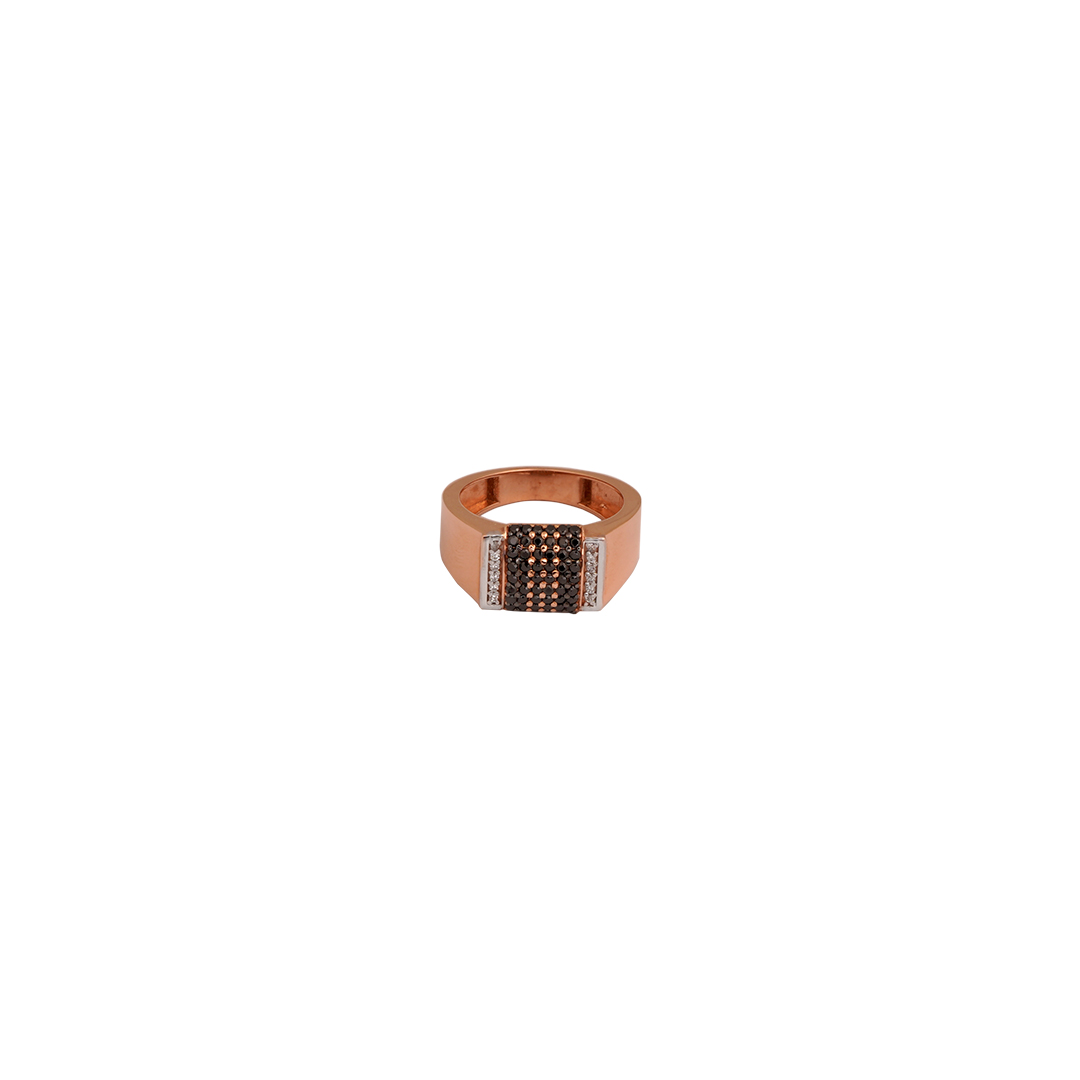 18kt rose gold gents stone ring