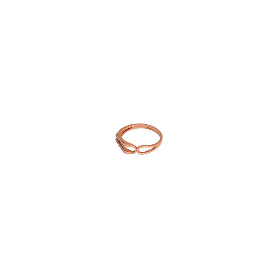 18kt rose gold ladys stone ring