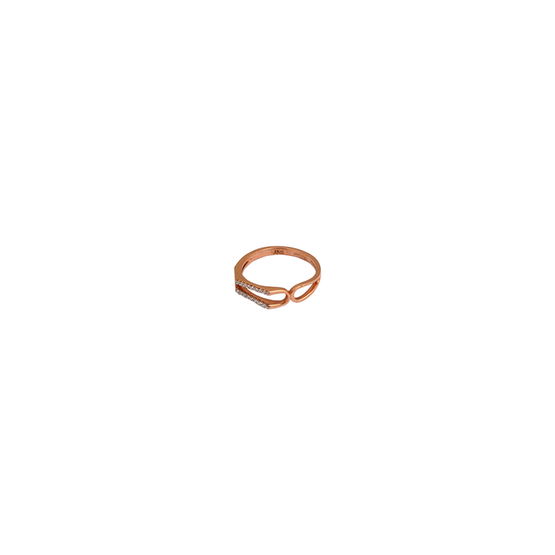 18kt rose gold ladys stone ring