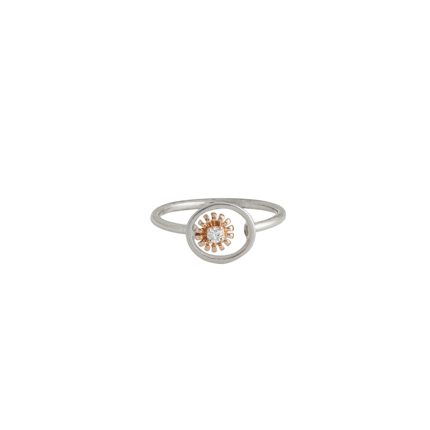 Platinum Diamond Ring with Gold