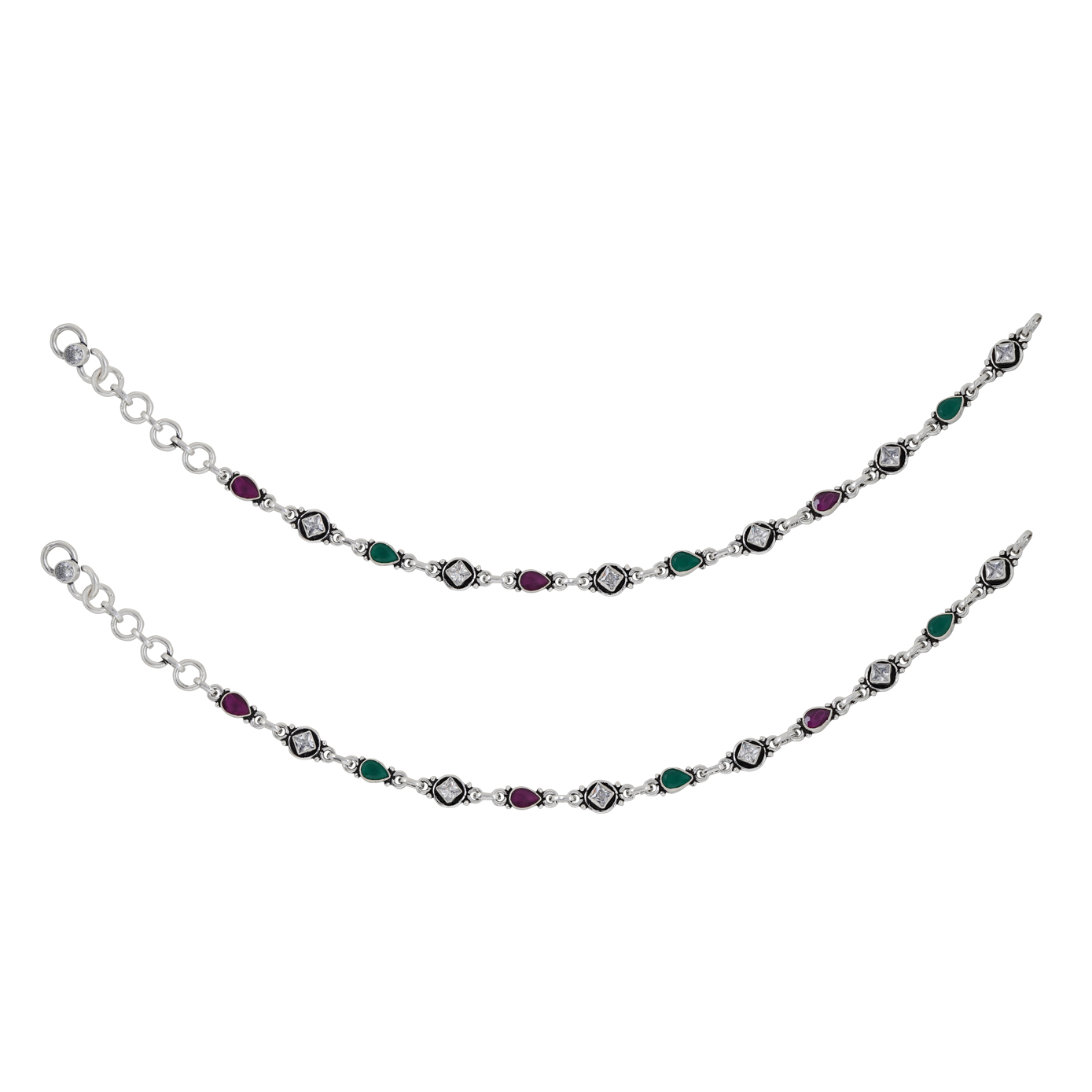 Fancy Cut Stone Leg Chain