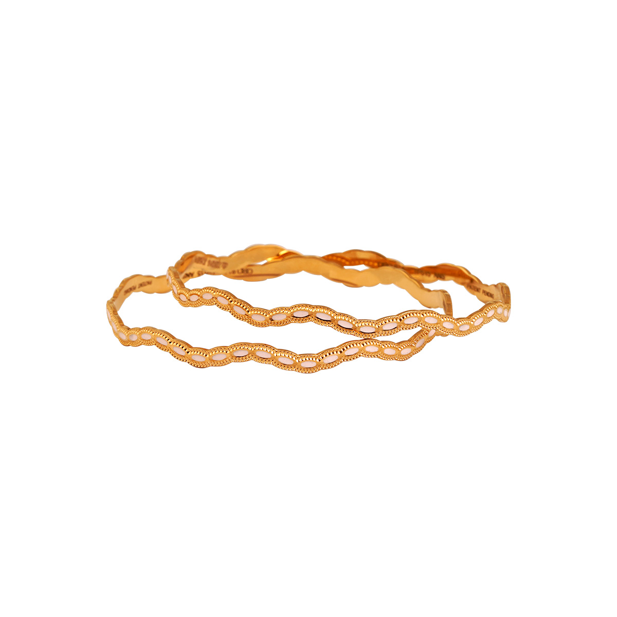 Laser Cutting Enamel Bangles Set of 2