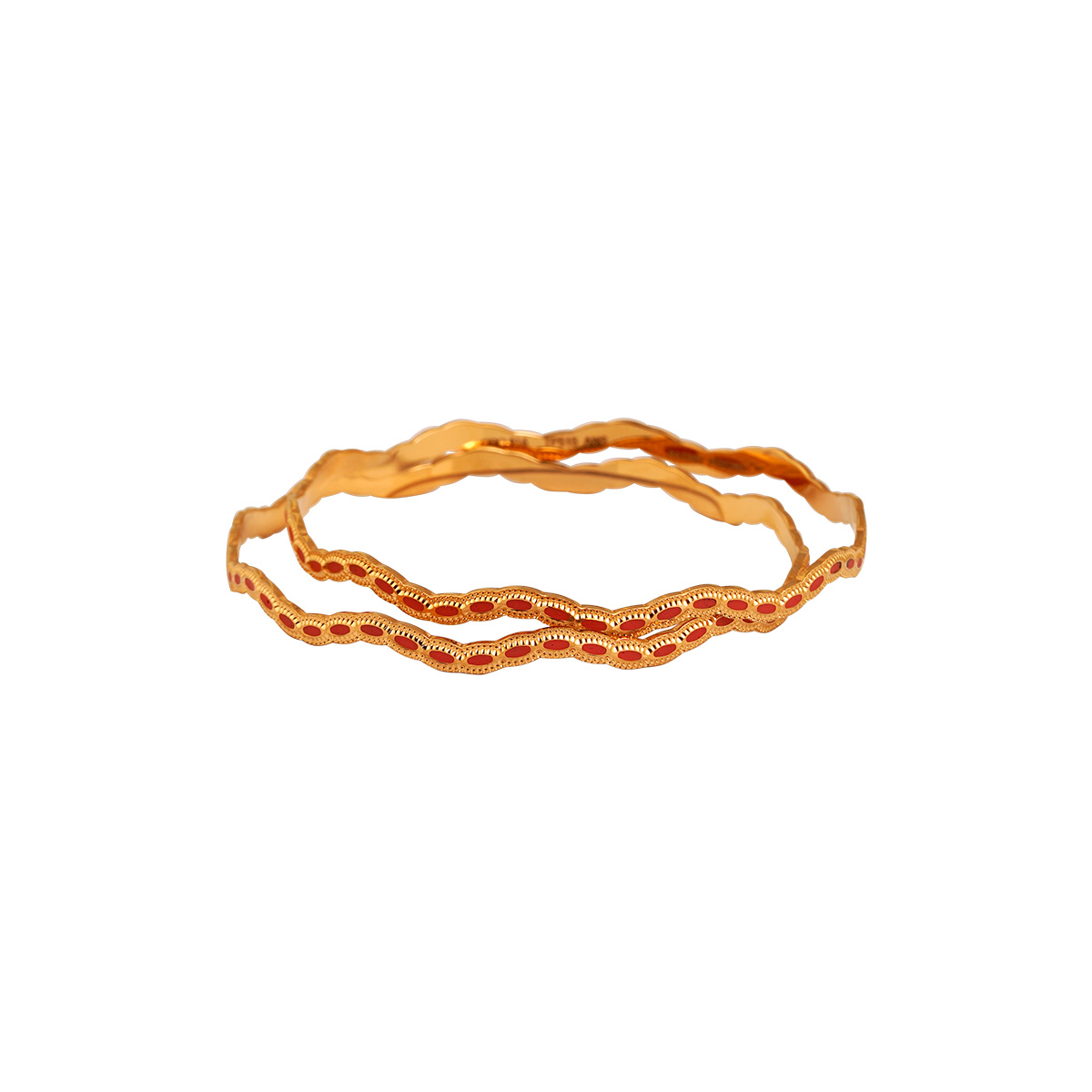 Laser Cutting Enamel Bangles Set of 2