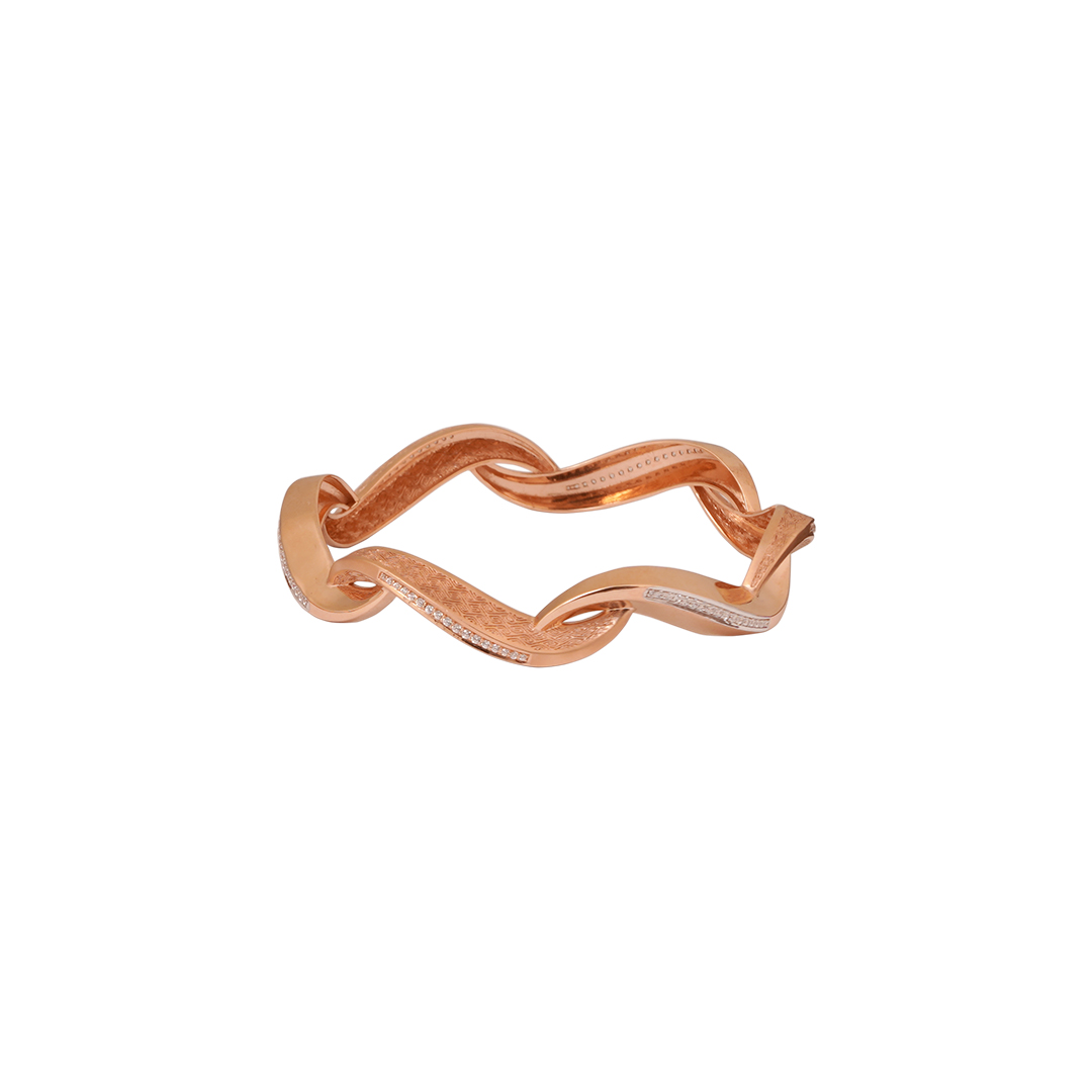 18kt rose gold stone bangle