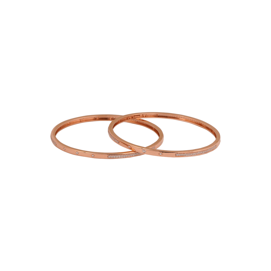 18kt rose gold stone bangle