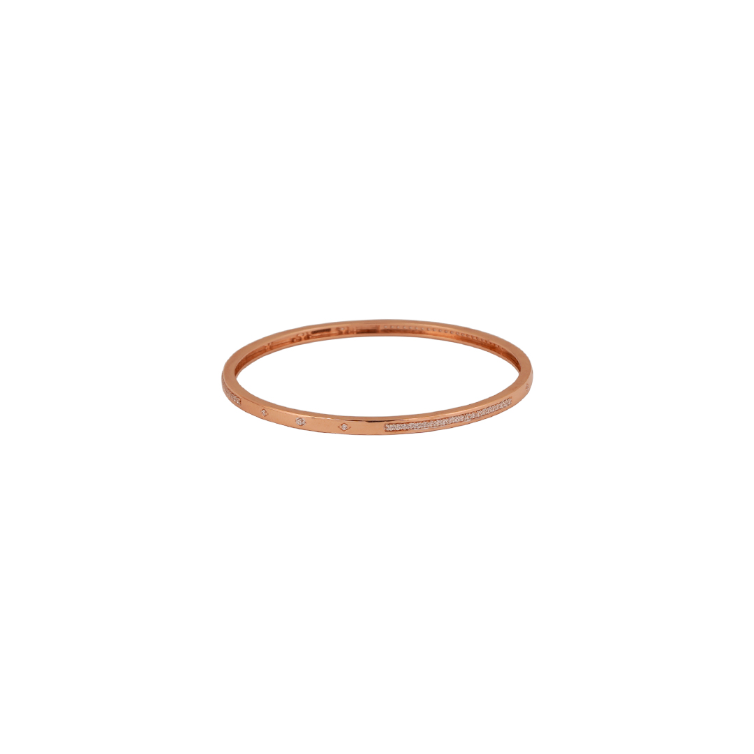 18kt rose gold stone bangle