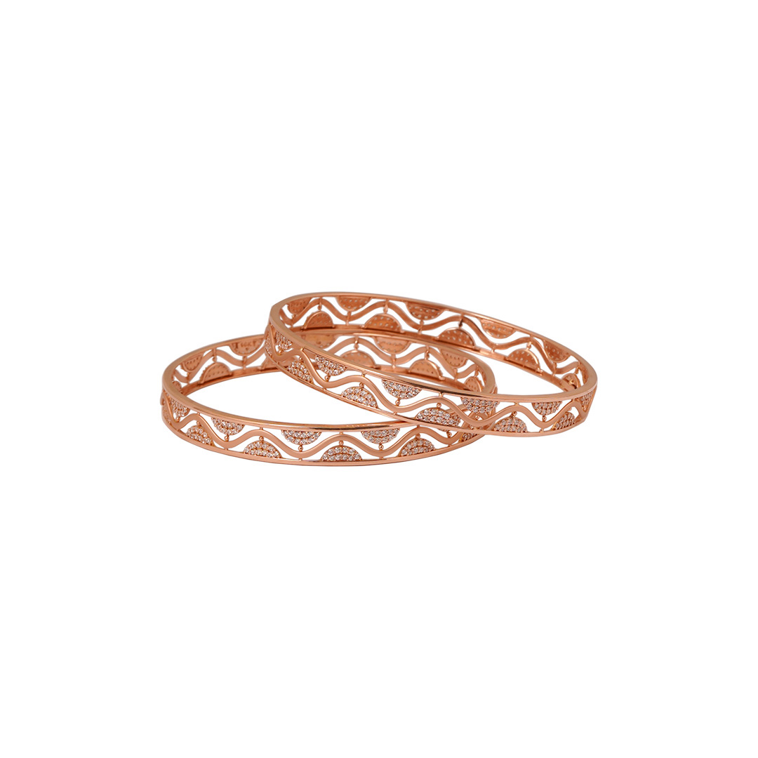 18kt rose gold stone bangle