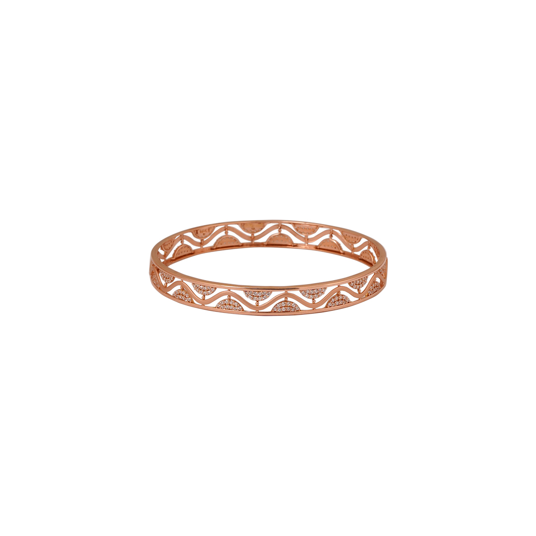 18kt rose gold stone bangle