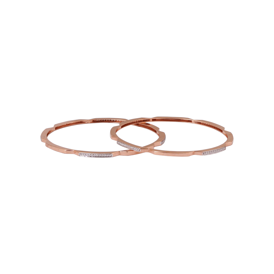 18kt rose gold stone bangle