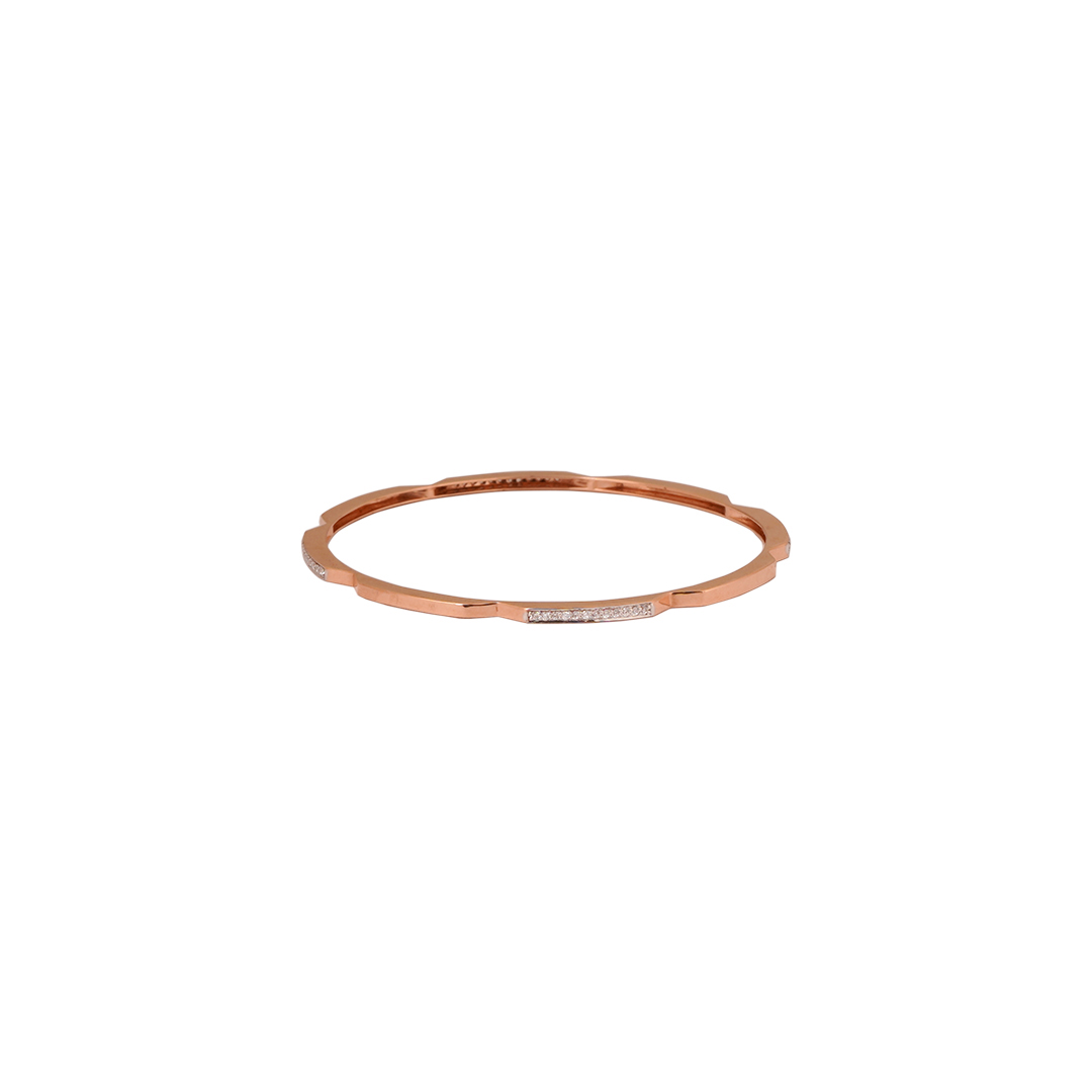 18kt rose gold stone bangle