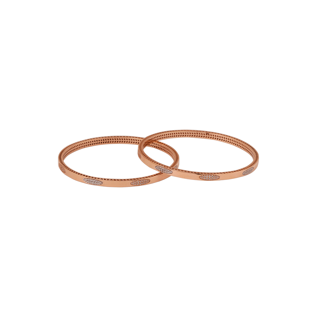 18kt rose gold stone bangle