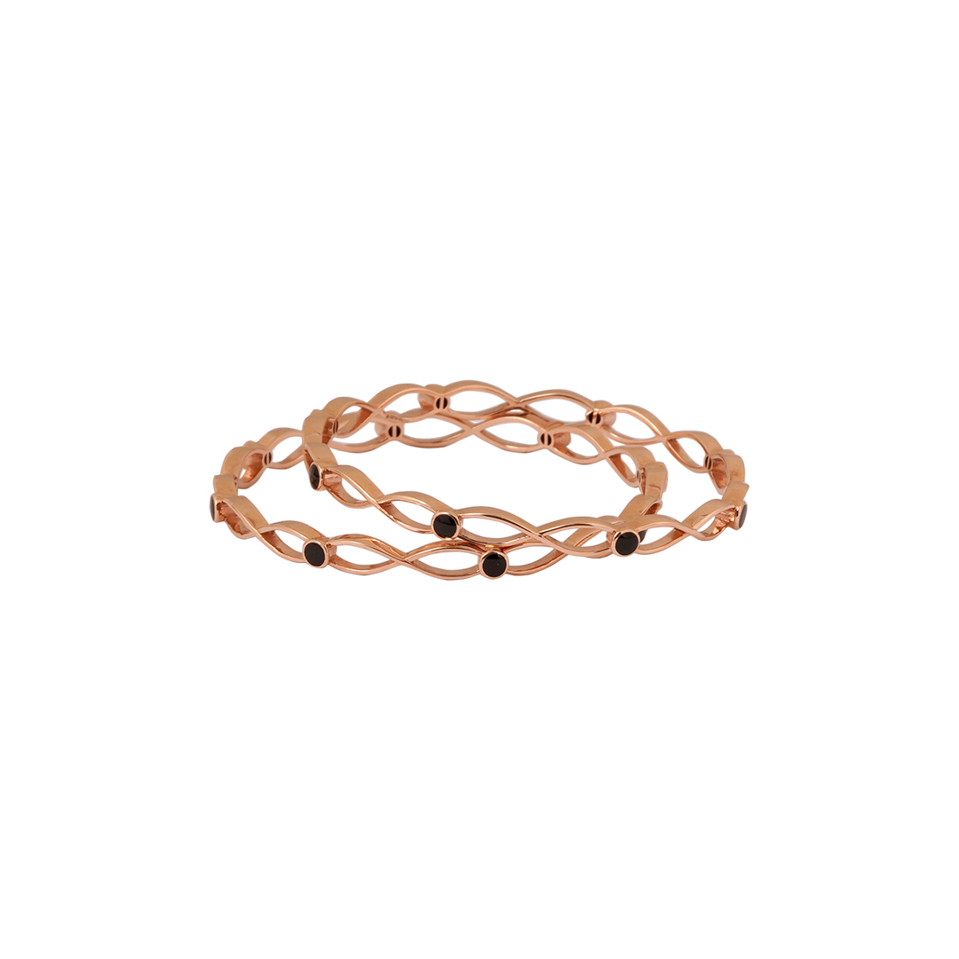 18kt rose gold stone bangle